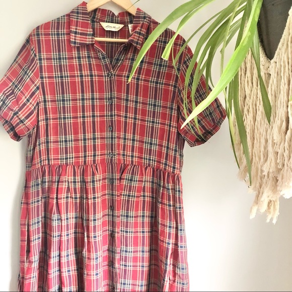 Eddie Bauer Dresses & Skirts - Vintage Eddie Bauer Red Plaid Full Length Dress